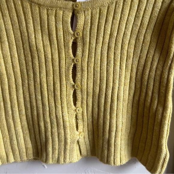 American Eagle Outfitters Yellow Ribbed Cardigan - Picture 6 of 13
